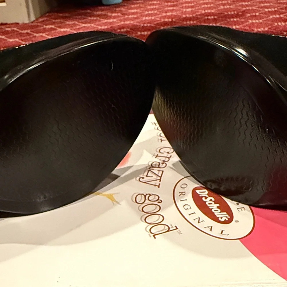 Dr. Scholl's Black Suede Mules with Silver Accent - Picture 6 of 8
